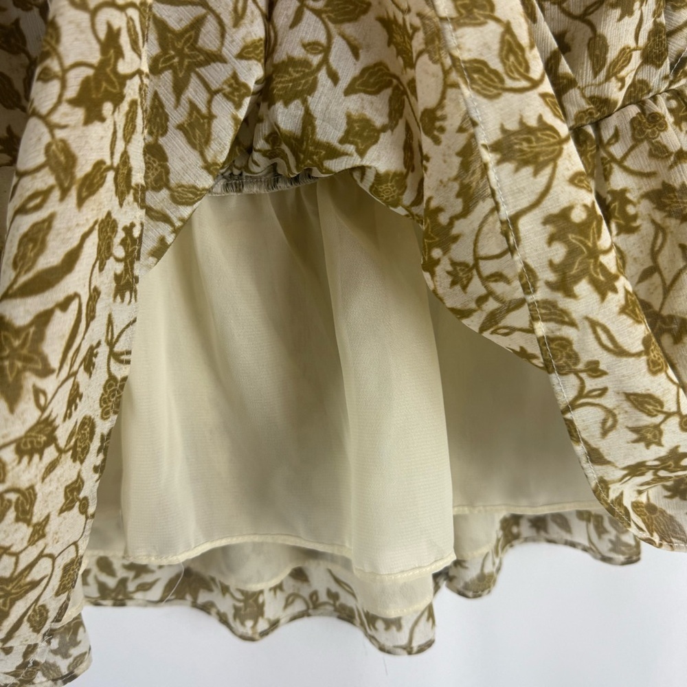 Madewell Floral V-Neck Blouse in Brown and Cream Size:S - Picture 11 of 17